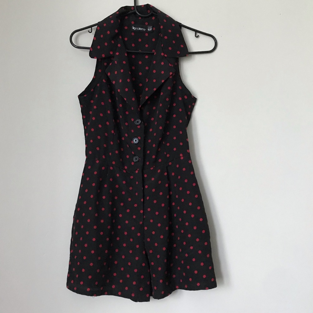 Urban Outfitters Polka Dot Collared Romper